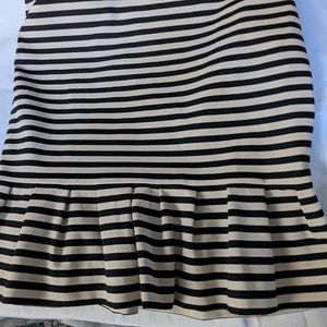 White House Black Market Black and Cream Striped Pencil Skirt